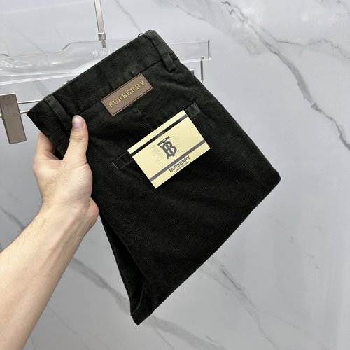 Burberry Elegant Corduroy Business Pants with Fine Workmanship