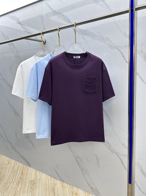 Loewe New - style Short - sleeved Round - neck T - shirt with Logo Craft
