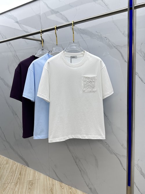 Loewe New - style Short - sleeved Round - neck T - shirt with Logo Craft