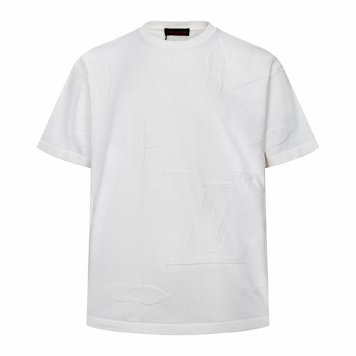 Louis Vuitton White Hidden Pattern Knit Short Sleeve Top