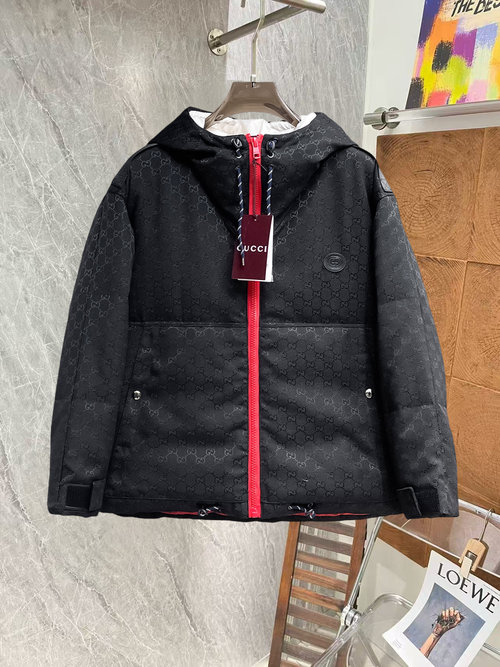 Gucci 90-Down Filled Jacket with Classic Logo & Color Block