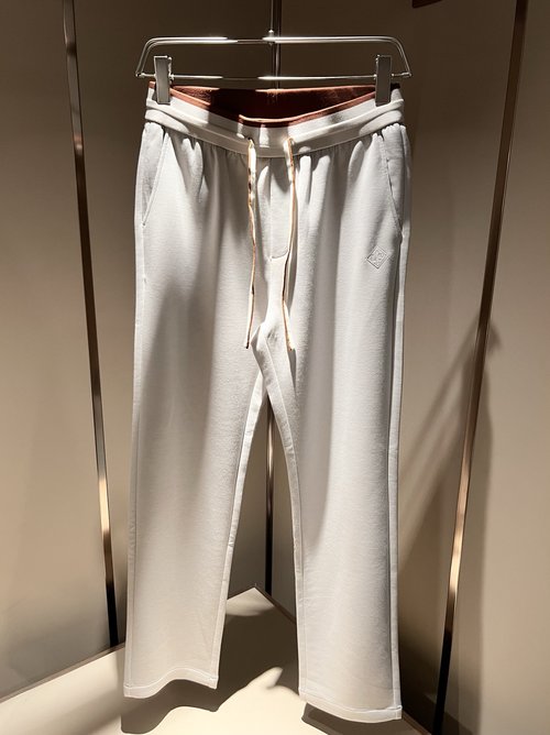 Loro Piana Comfortable Suit, Custom Cotton & Logo Embroidery