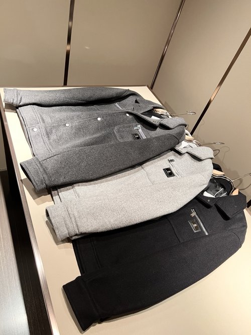 Loro Piana Woolen Jacket with Leather Logo and Windproof Design