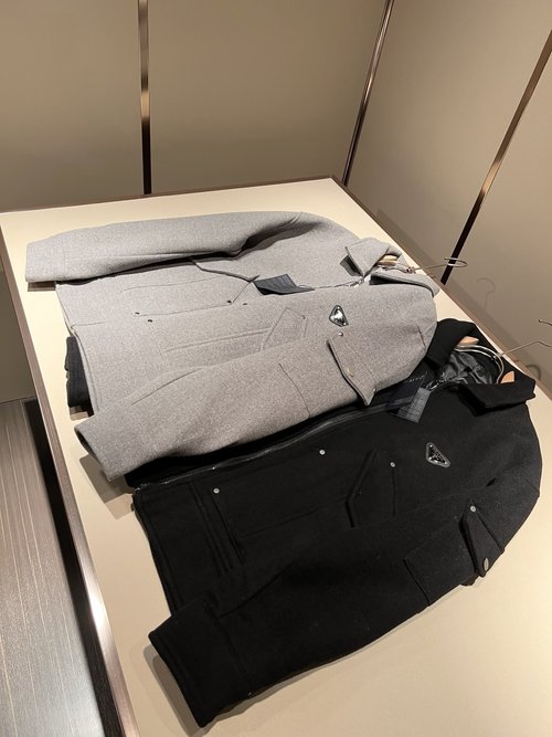 Prada Luxury Woolen Jacket with Triangle Logo