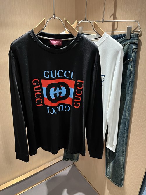 Gucci Casual Loose Cotton Round-Neck Base Layer