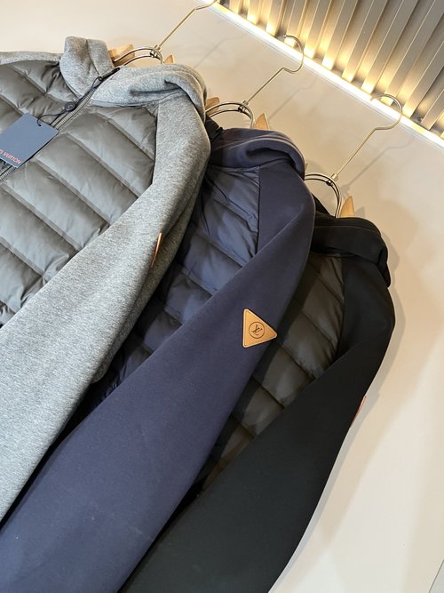 Louis Vuitton Spliced Down Jacket with Embroidered Pattern