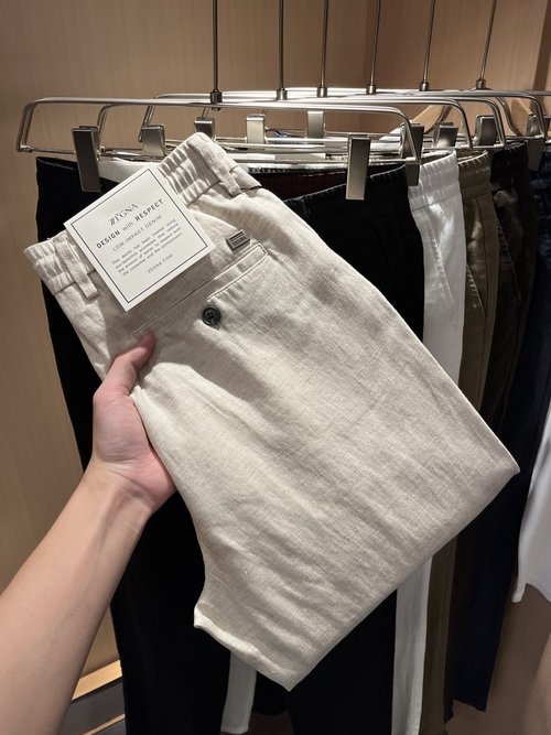 Zegna Premium Cotton-Linen Casual Pants for Formal Occasions