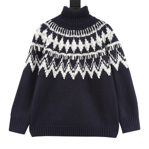 Dior Jacquard High-Neck Sweater with Softening Process