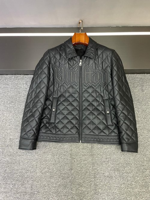 Louis Vuitton Imported Sheepskin Leather Jacket with Brand Details