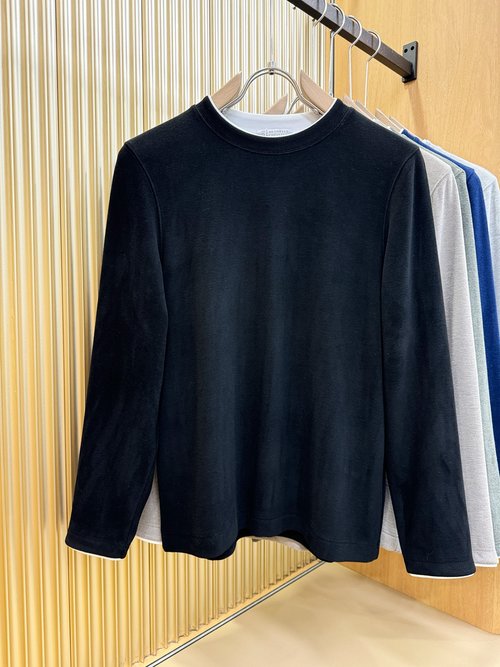 Brunello Cucinelli Luxurious Fleece-lined Wool & Silk Long Sleeve