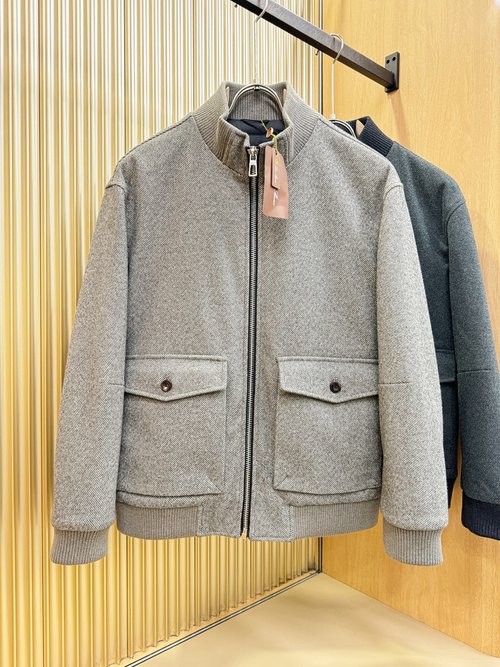 Loro Piana Luxury Cashmere Down Coat with Classic Logo