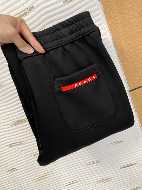 Prada New Fleece Casual Pants with Exclusive Fabric and Elegant Look