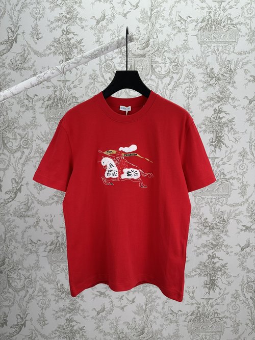 Burberry Horseback Rider Logo Cotton T-shirt