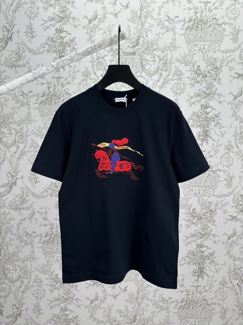 Burberry Horseback Rider Logo Cotton T-shirt