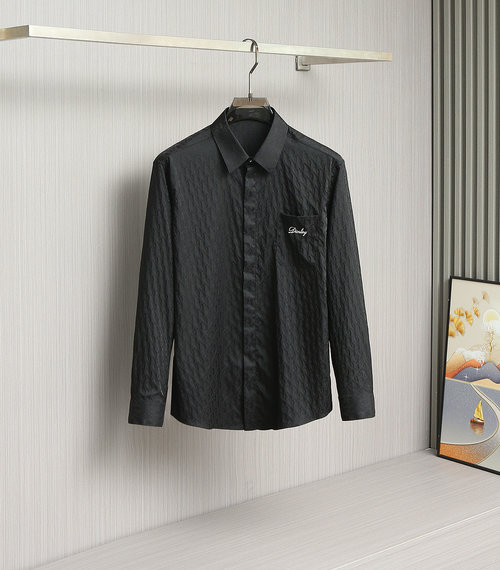 Dior Tencel Jacquard Long-Sleeved Shirt with Metallic Buttons