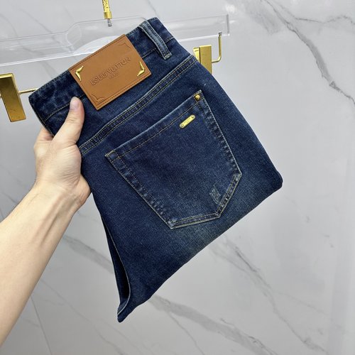 Louis Vuitton Premium Custom Jeans with Exquisite Details