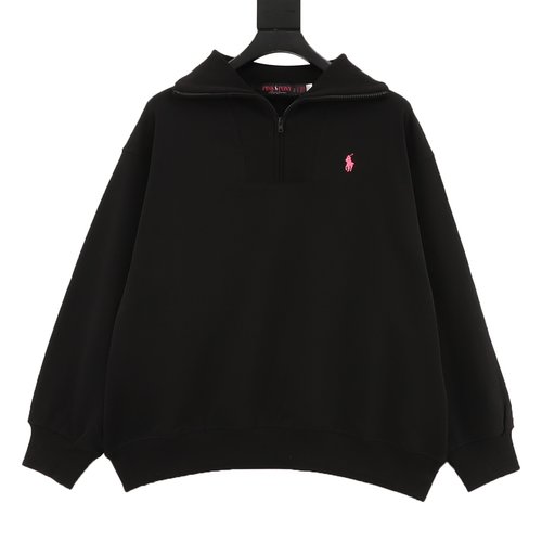 Polo Ralph Lauren Embroidered Half-Zip Fleece Pullover with Ribbed Collar