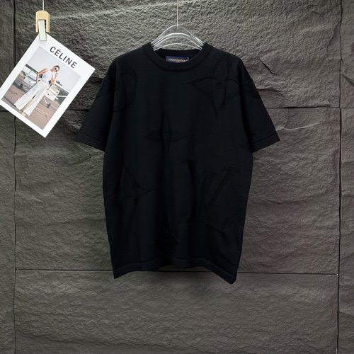 Louis Vuitton Textured Logo Knitted Short Sleeve