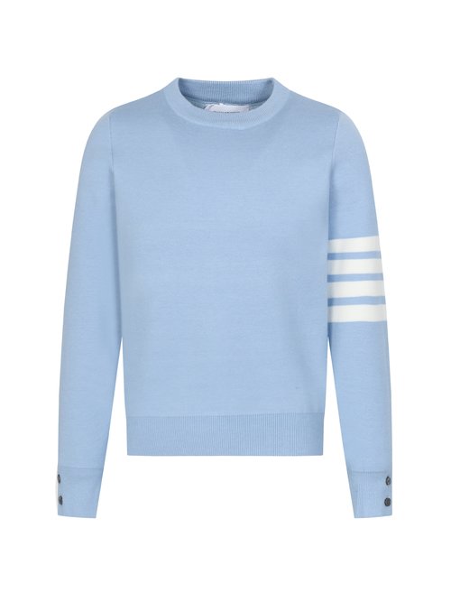Thom Browne Customized Cotton Round-Neck Sweater with 4 Bars