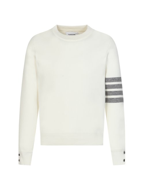 Thom Browne Customized Cotton Round-Neck Sweater with 4 Bars