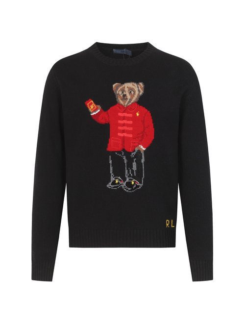 Polo Ralph Lauren New Year Bear Embroidery Wool Blend Sweater