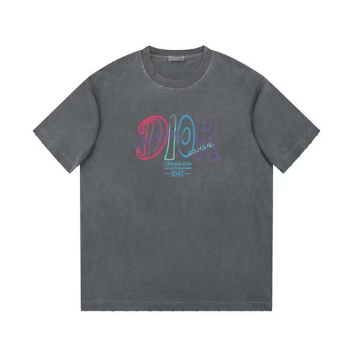 Dior Printed Short Sleeve T-Shirt with Logo
