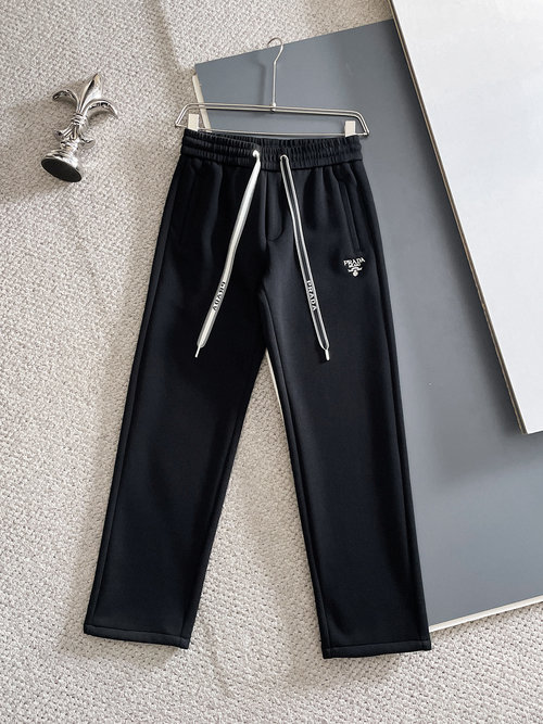 Prada Thickened High - end Logoed Casual Pants