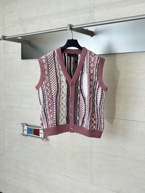 Louis Vuitton Nigo Collaboration Jacquard Knit Cardigan Vest