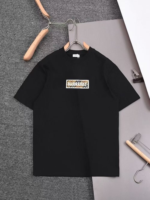 Burberry Custom-Dyed Cotton Round Neck T-Shirt with Patch