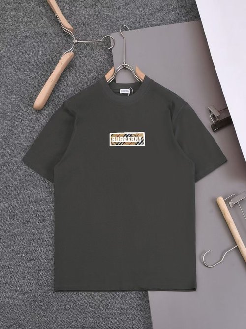Burberry Custom-Dyed Cotton Round Neck T-Shirt with Patch