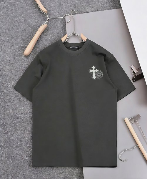 Chrome Hearts New Round Neck T-Shirt with Dyed Cotton