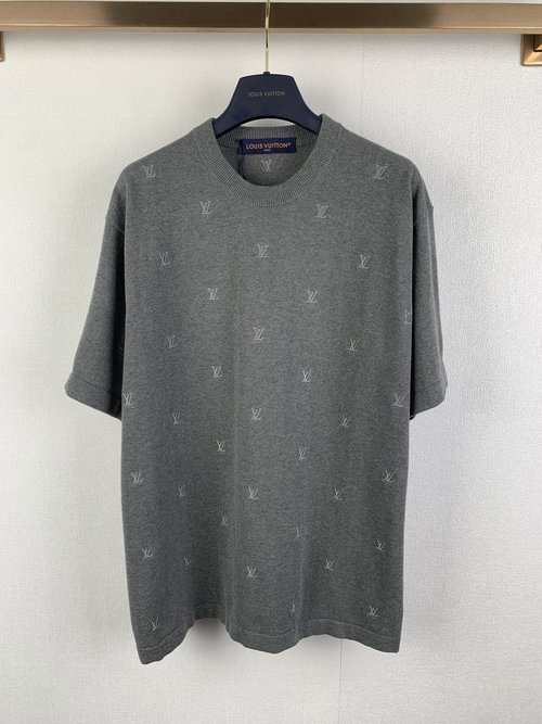 Louis Vuitton Embroidered Cotton Knit Short-Sleeve Top