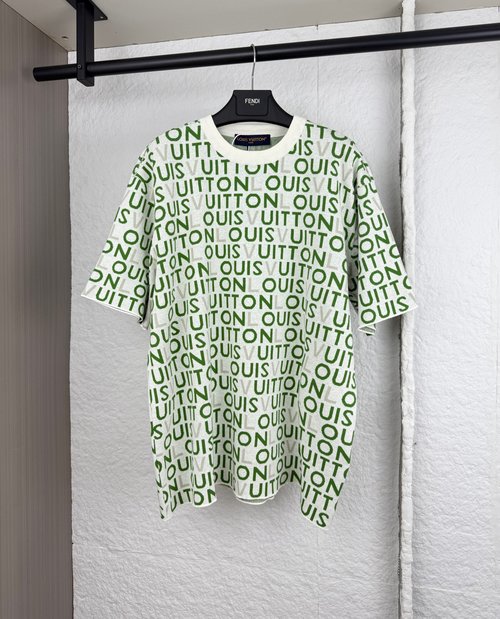 Louis Vuitton Letter Jacquard Knit Short Sleeve T-Shirt
