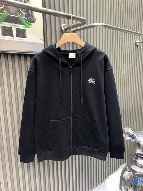 Burberry Embroidered Logo Cotton Hoodie with Premium Texture