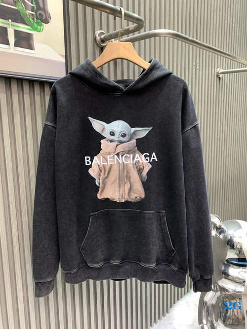 Balenciaga Vintage-washed Yoda Baby Hoodie