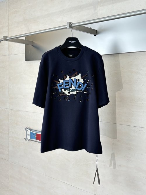 Dior Embroidered Round-Neck Short-Sleeve T-Shirt