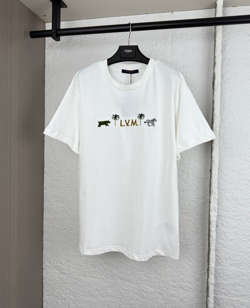 Louis Vuitton Show Embroidery Short Sleeve T-Shirt