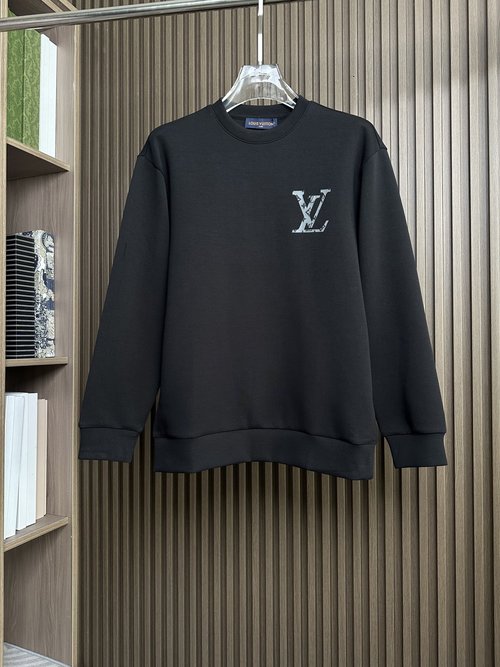 Louis Vuitton Silicone Print Crew Neck Pullover with Layered Design