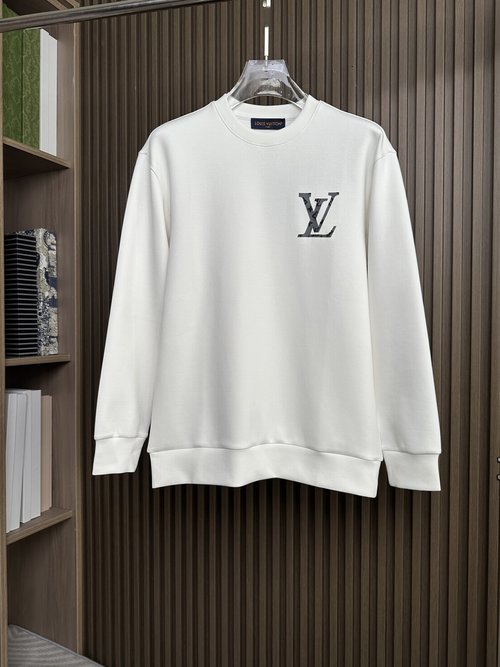 Louis Vuitton Silicone Print Crew Neck Hoodie with Elegant Pattern
