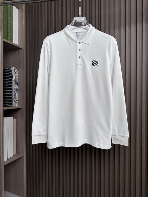Loewe White Long-sleeve Polo Shirt