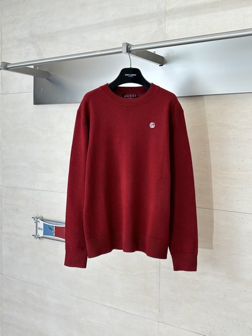 Gucci Double G Embroidered Knit Sweater