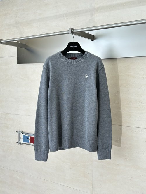 Gucci Double G Embroidered Knit Sweater