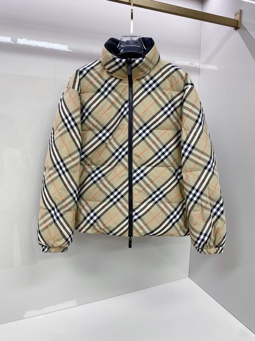 Burberry Double - Sided Collared Down Jacket with Logo