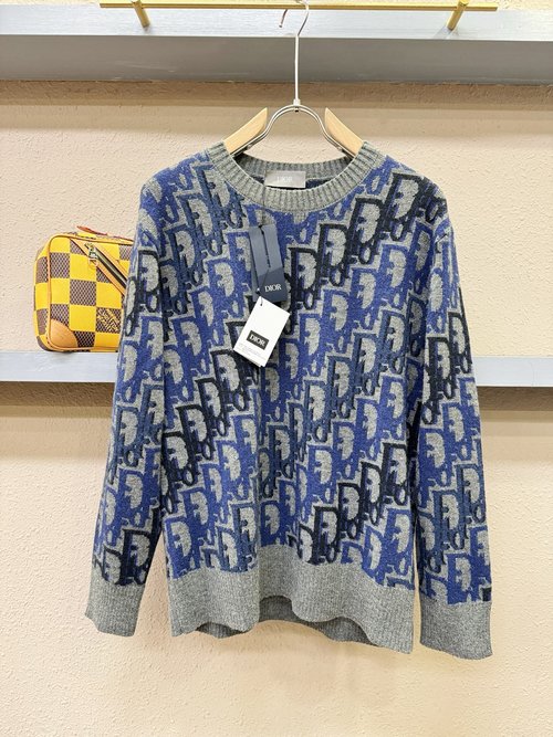 Dior 100% Merino Wool Sweater Featuring Unique Patterns
