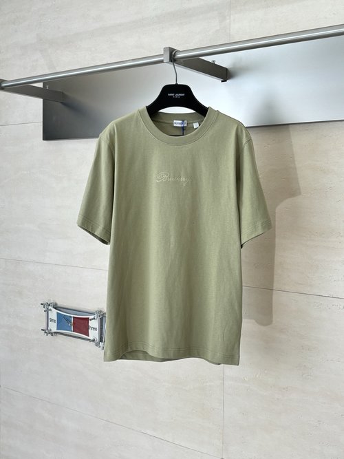 Burberry Cotton Round Neck Short Sleeve with Embroidered Logo