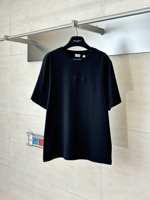 Burberry Cotton Round Neck Short Sleeve with Embroidered Logo