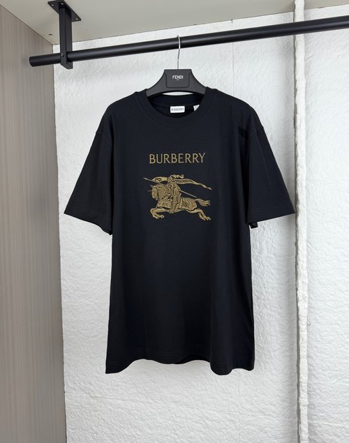 Burberry War Horse Embroidery Short Sleeve T-Shirt