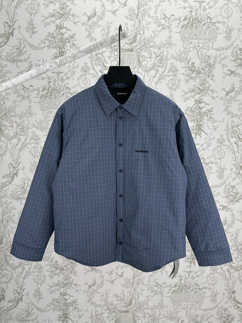 Balenciaga Stripe Embroidered Grid Jacket