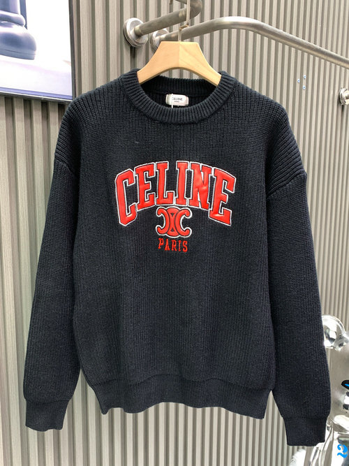 Celine Custom Wool Yarn Knit Sweater with Logo
