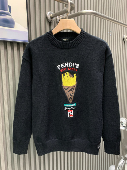 Dior FD Family Logo Embroidered Knit Pullover